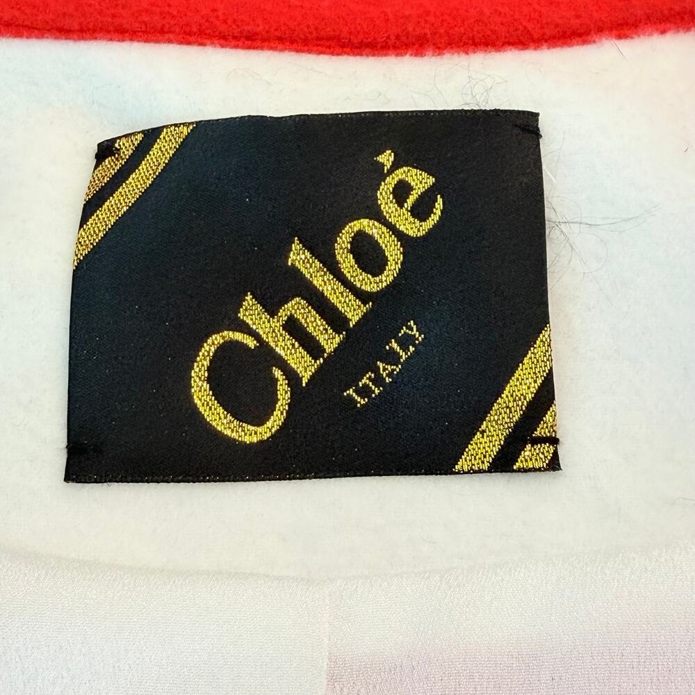 Vintage Chloe Paris Mod Colorblock Swing Coat Designer Trapeze M - Picture 3 of 12